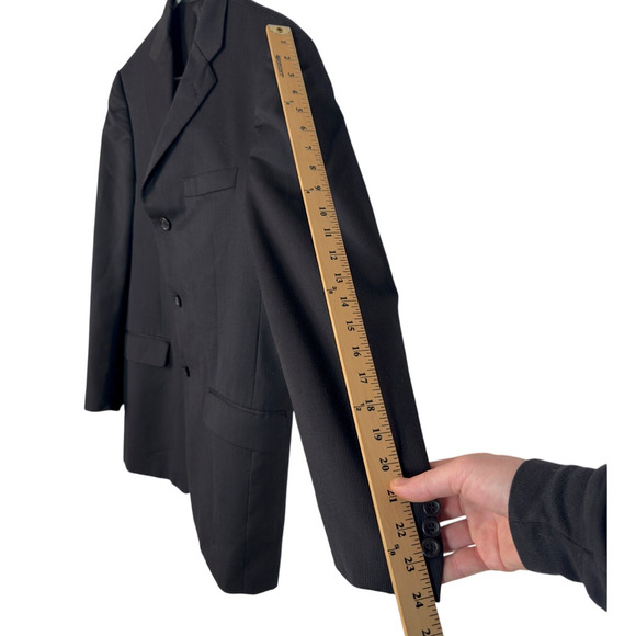 Burberry 40R Bond Street Wool Suit Jacket 3 Button Pinstripe Blazer Black EUC! - Picture 8 of 8